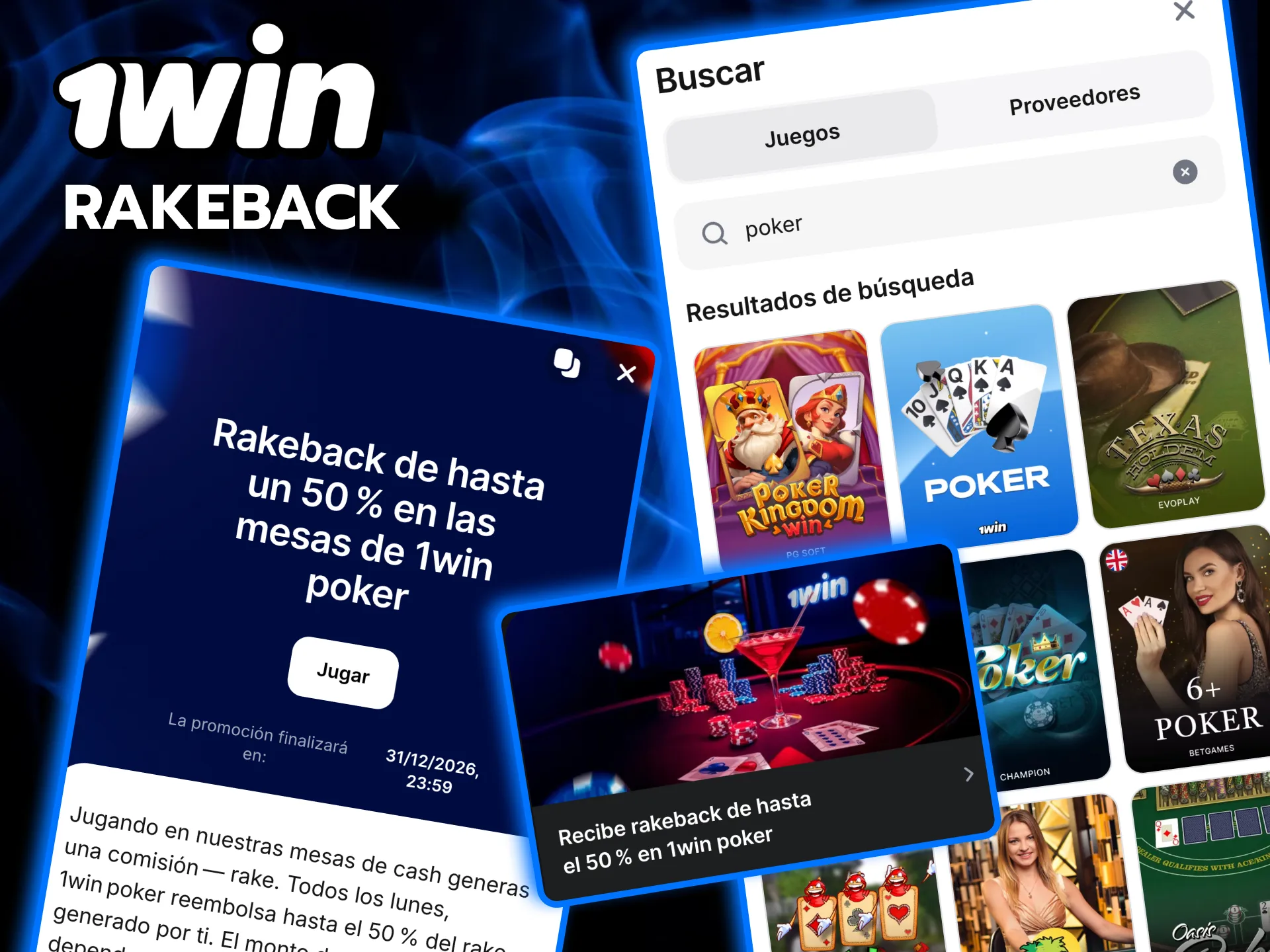 1win acredita rakeback semanal según tu nivel VIP en póker.